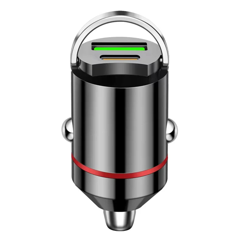 100W Mini Car Charger – PD & QC3.0 Fast Charging